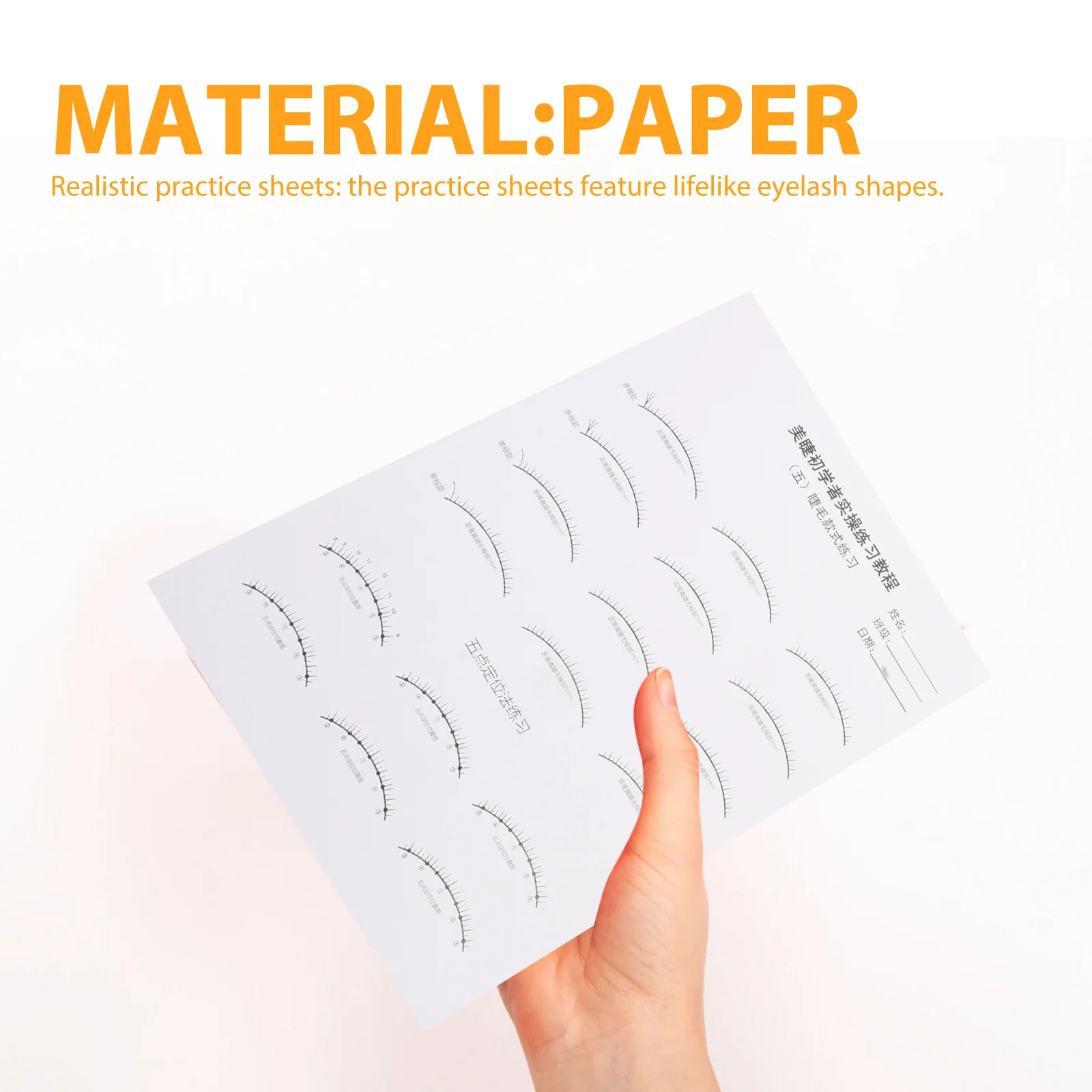 Tableau de cartographie des cils, feuille de pratique pour extensions de cils, kit de formation pour débutants, guide de greffe de cils, cahier de pratique pour cils