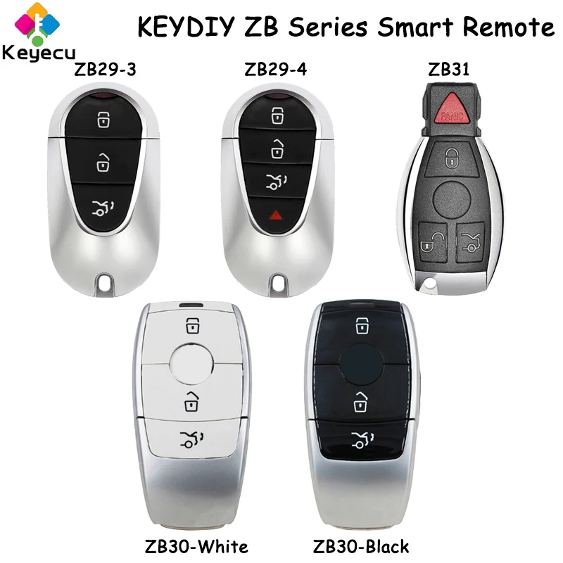 

KEYECU KEYDIY KD ZB Series ZB29-3 ZB29-4 ZB30 ZB31 for Mercedes Benz Style Smart Remote Key for KD-X2 Fit More than 2000 Models