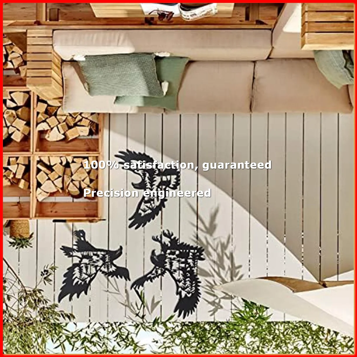 

Metal Eagle Wall Art Decor Set of 3, Bald Eagle Wall Decor with Bear Deer Silhouette Pattern, Lodge Hunting Decor-A79M