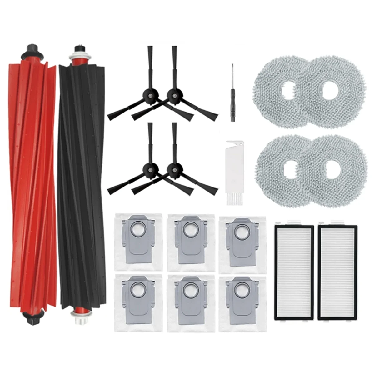 FNJK-Roborock P10S Pro / V20 로봇 진공 청소기용 교체 부품, 메인 사이드 브러시 걸레 필터, 먼지 봉투 액세서리 키트