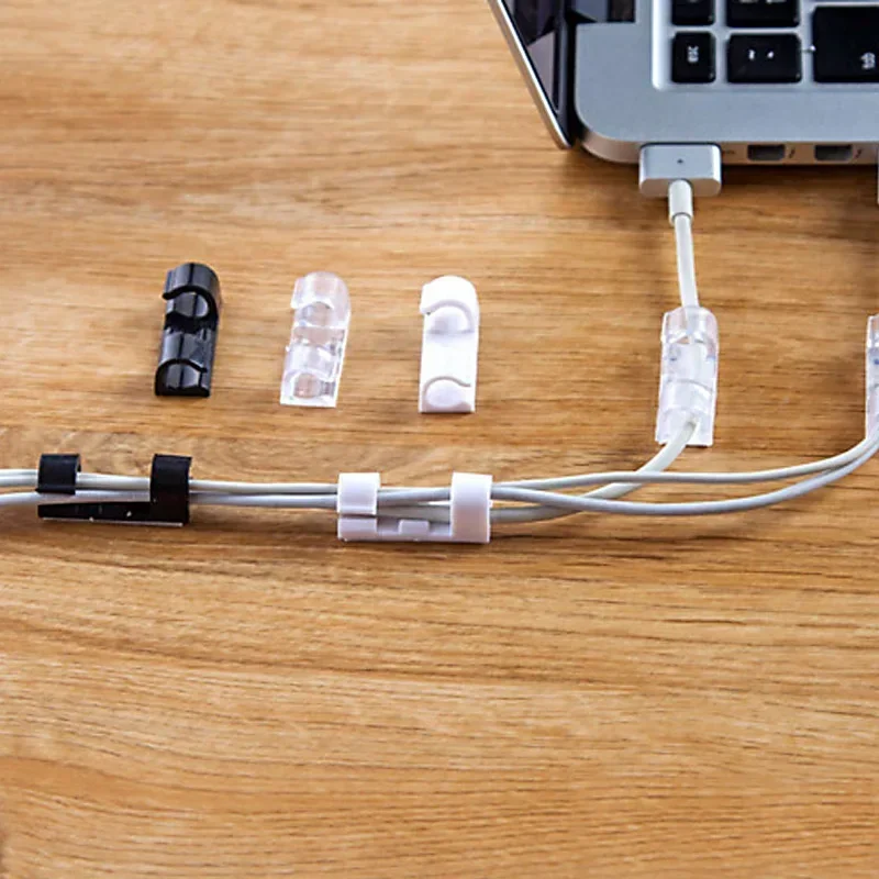 

20Pcs Self Adhesive Cable Management Clips Cable Organizers Sticky Wire Clips Cord Holder for Laptop Ethernet Cable Desktop Home