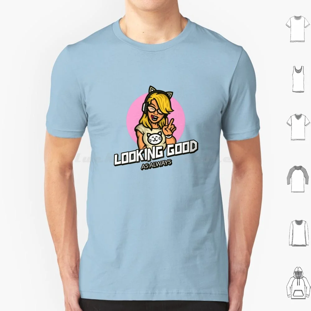 T-shirt « Looking Good As Always » grande taille, 100 % coton, « Looking Good », motivationnel, rétro, inspirant, fort, encourageant, entraînement