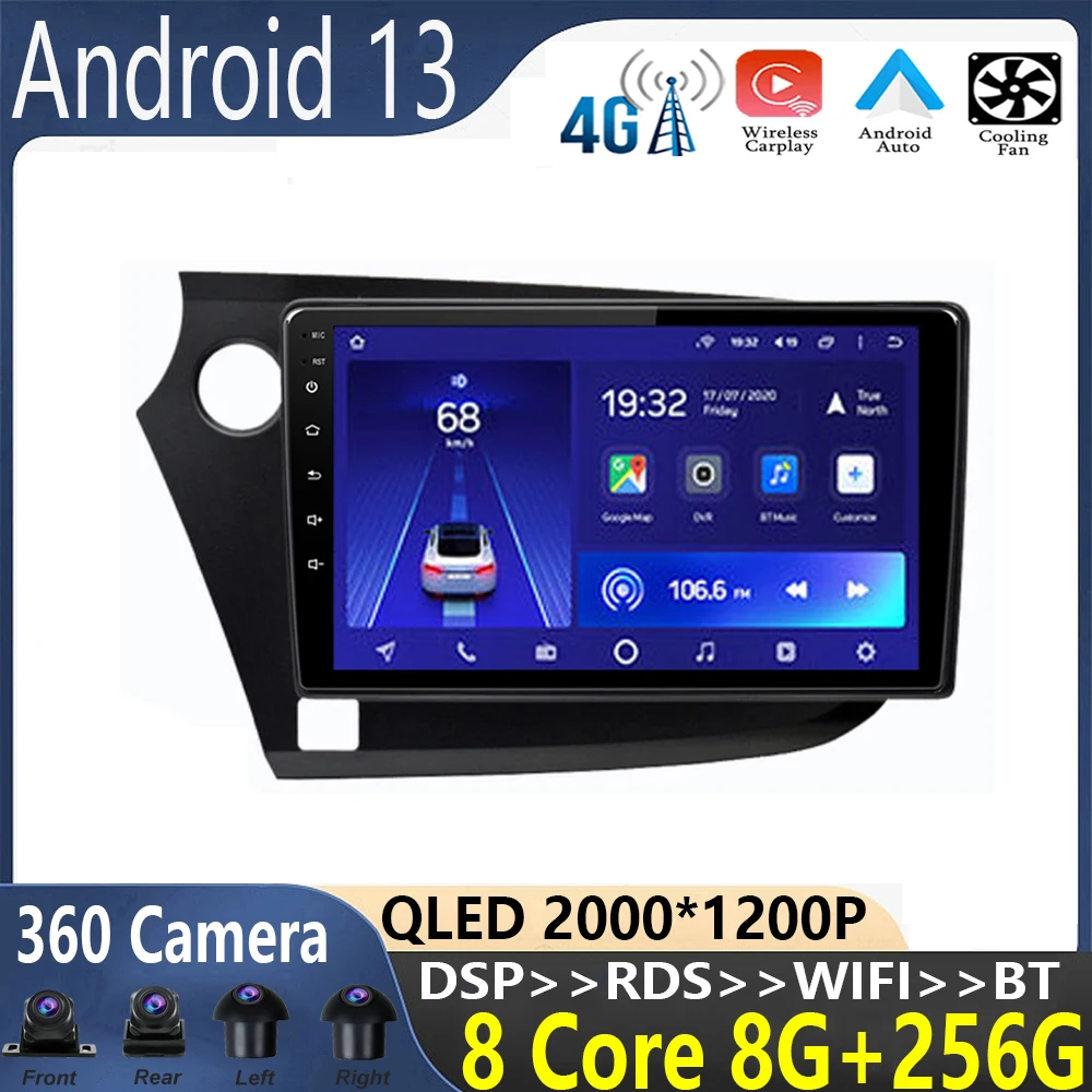 

9 inch Android 13 For Honda Insight 2 2009-2014 Car Radio Multimedia Video Player Navigation No 2din 2 Din DVD auto wireless