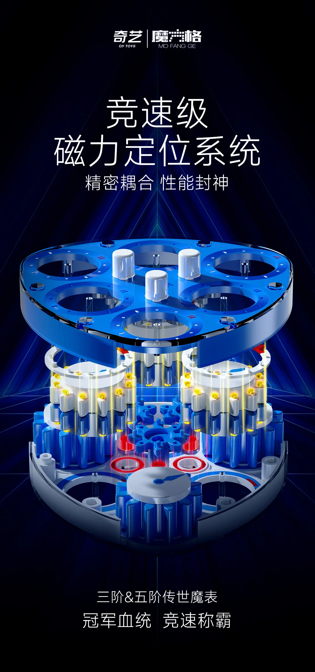 限定版 QiYi MAGIC CLOCK ブルー ピンク 3x3 4x4 5x5 グローバル限定 88 レーシング フルマグネティック プロフェッショナル競技パズルおもちゃ