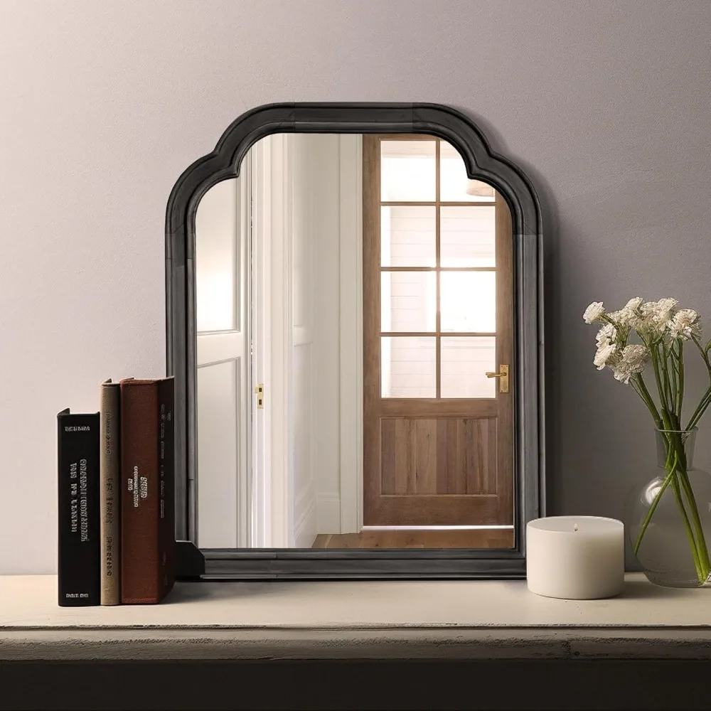 Espelhos rústicos de parede com moldura de madeira, 16 x 20 polegadas, espelhos decorativos para sala de estar e quarto, adequados para decoração de casa