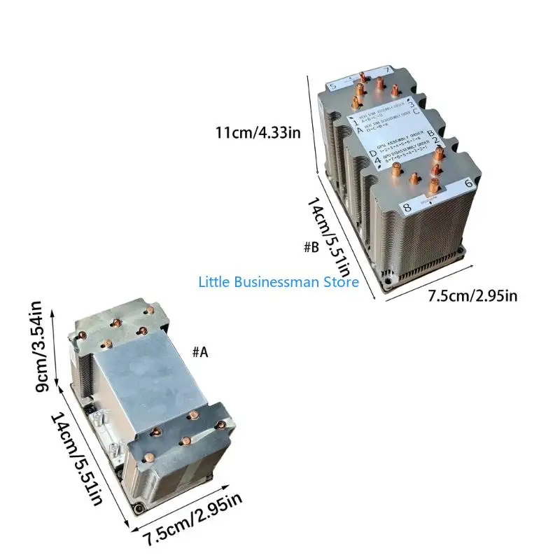 Lüfterlose GPU-Kühlkomponente, Metallrippen-Kühlkörper für V100/P100 SXM2 Server-Kühlsysteme M76A – Detail 6