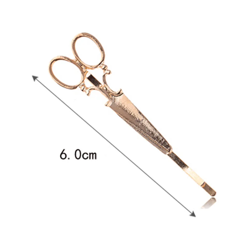 New Fashion Scissor Shaped Barrettes Golden Silver Hairpins Shiny Elegant Hair Clips For Women Girls Hair Accessories Wholesales