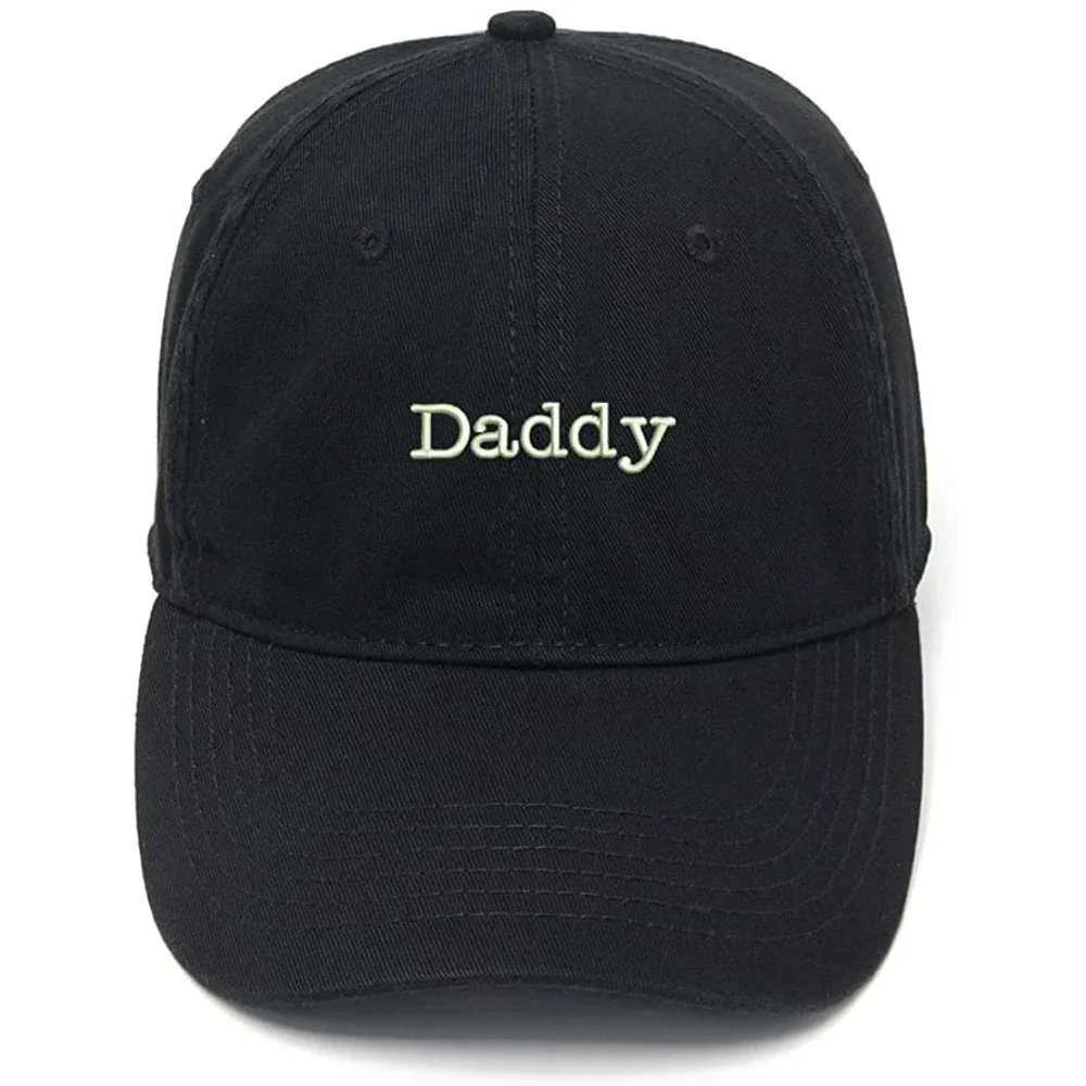 

Men's Baseball Cap Daddy Dad Embroidery Hat Black Embroidered Casual Baseball Caps