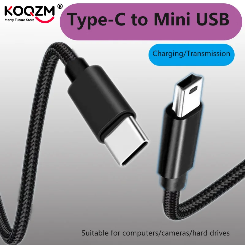 كابل محول USB من النوع C إلى كابل USB صغير لكاميرا MacBook Pro MP3 HDD كابل شحن موصل نقل البيانات كابل USB صغير من النوع c