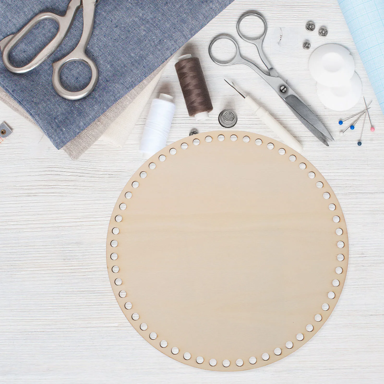 

5Pcs Wood Bag Bottom Crochet Round Base DIY Knitting Basket Weaving Base Handbag Bottom Shaper Handbag Shaper Bag DIY Supply