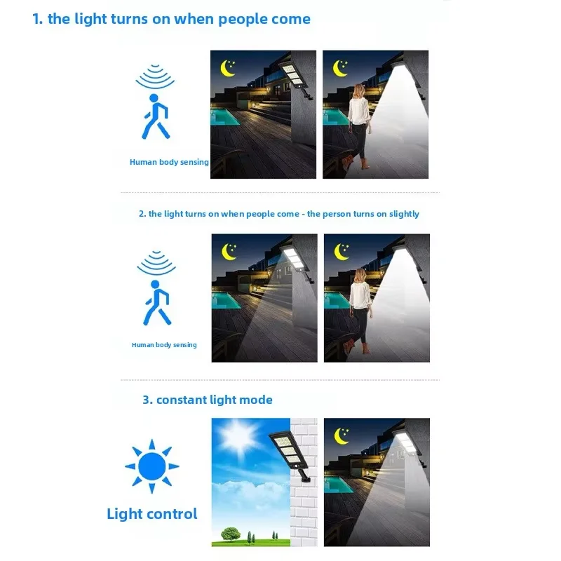 في الهواء الطلق مقاوم للماء الشمسية المتكاملة التحكم عن بعد مصباح الشارع الصغير الجدار مصباح COB فناء مصباح جسم الإنسان الاستشعار الجدار مصباح h #4