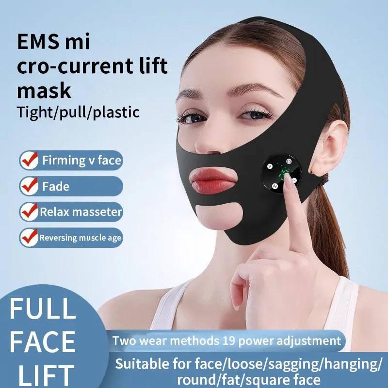 New Facial Massager V-Shape Face Belt Facial Lifting Chin Microcurrent Beauty Skincare