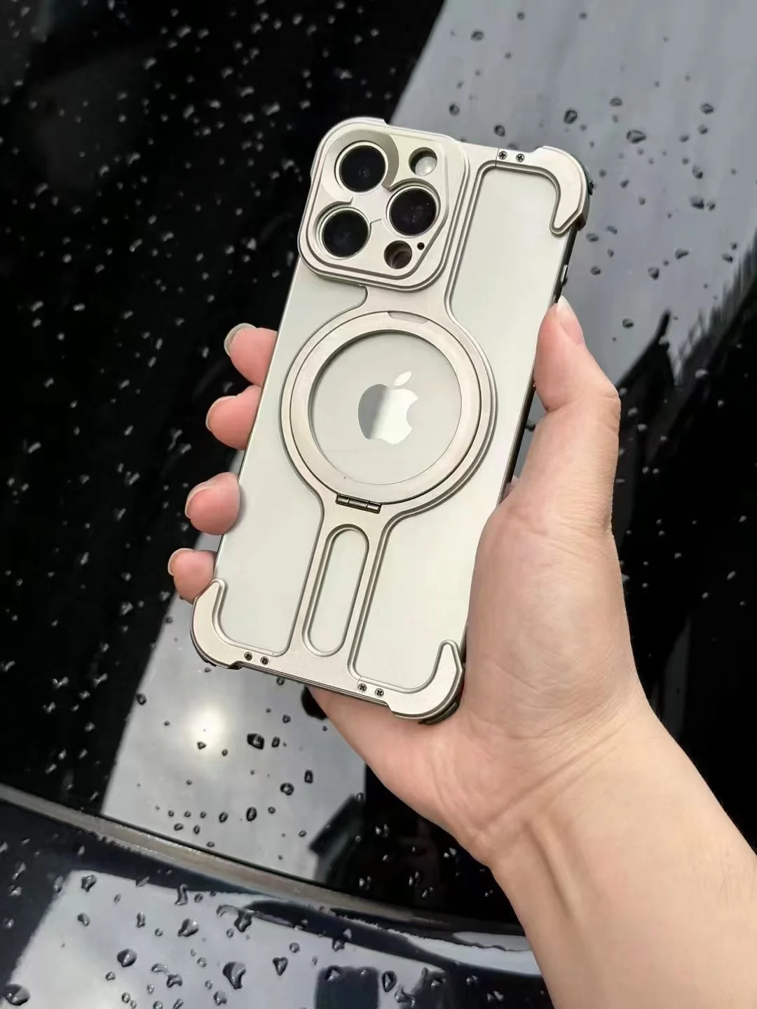 Capa protetora de celular sem fio magnética, caixa de metal, kit de lentes para iPhone 15Pro, 15Pro Max, 17mm