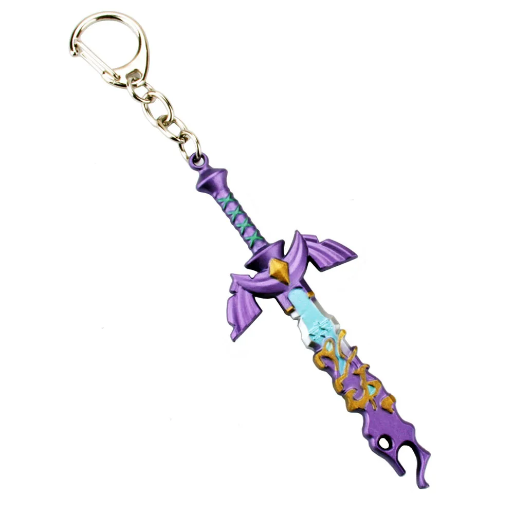 Game Legend of Zelda Master Sword Model Metal Keychain for Men Kingdom Tears Bag Pendant Key Ring Fans Collection Jewelry Gift