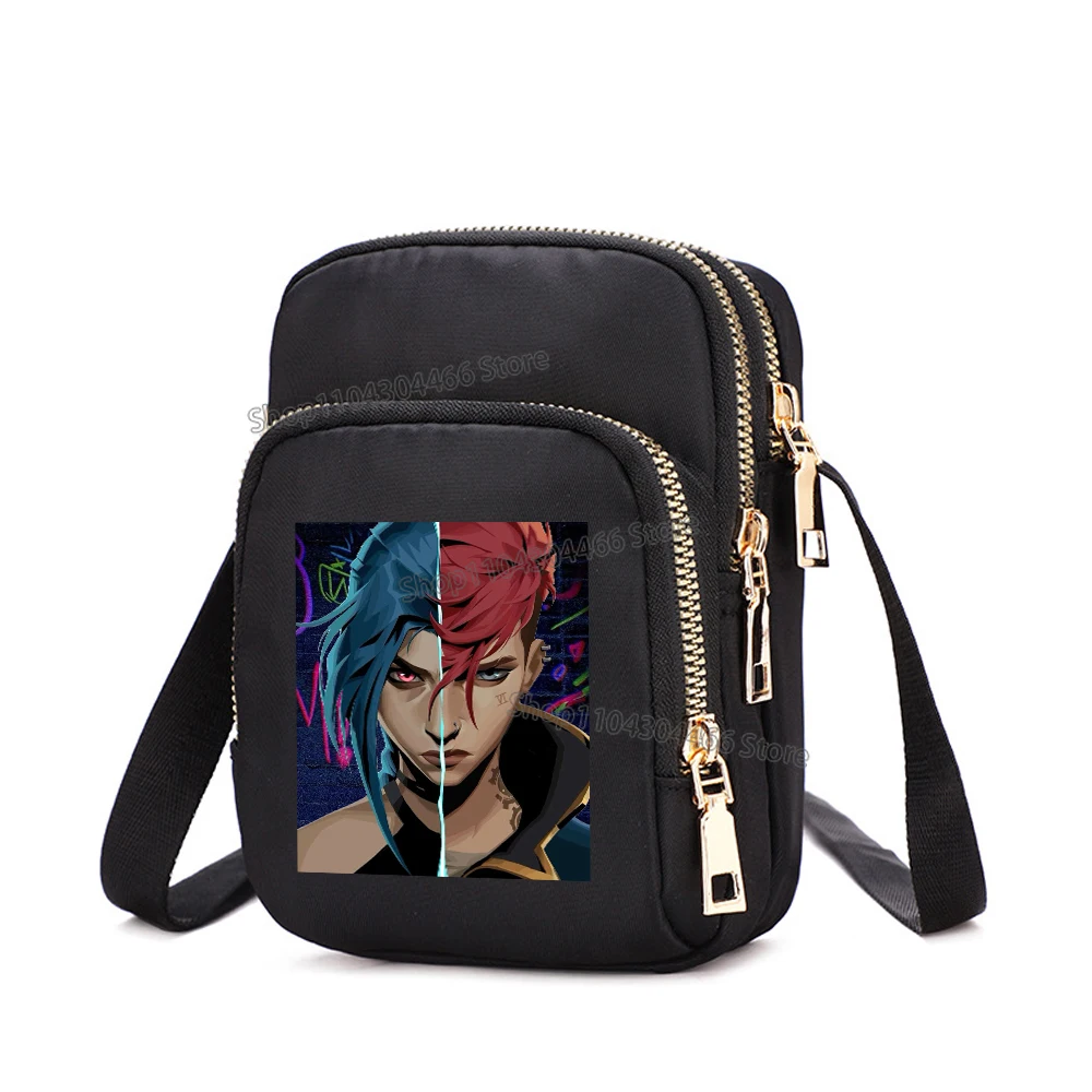 Arcane Bag Unisex Cell Phone Purse Jinx Arcane VI Crossbody Bags Shoulder Strap Handbag for Female,male Teenagers Underarm Bag