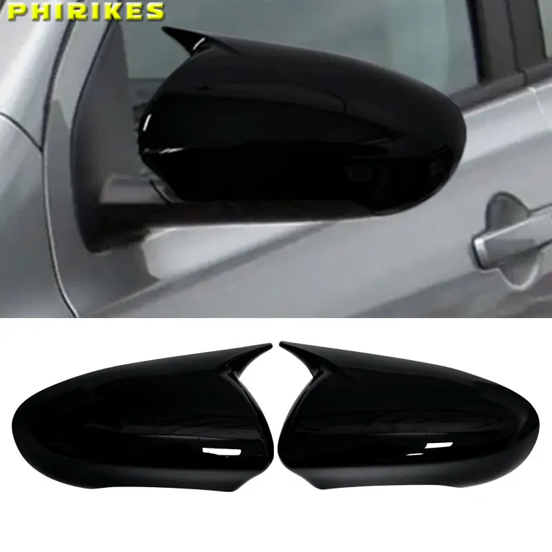 Autotür-Spiegelabdeckung, flügelförmige Abdeckung, schwarzer Carbonfaser-Stil, für Nissan X-Trail Qashqai J10 2007–2014