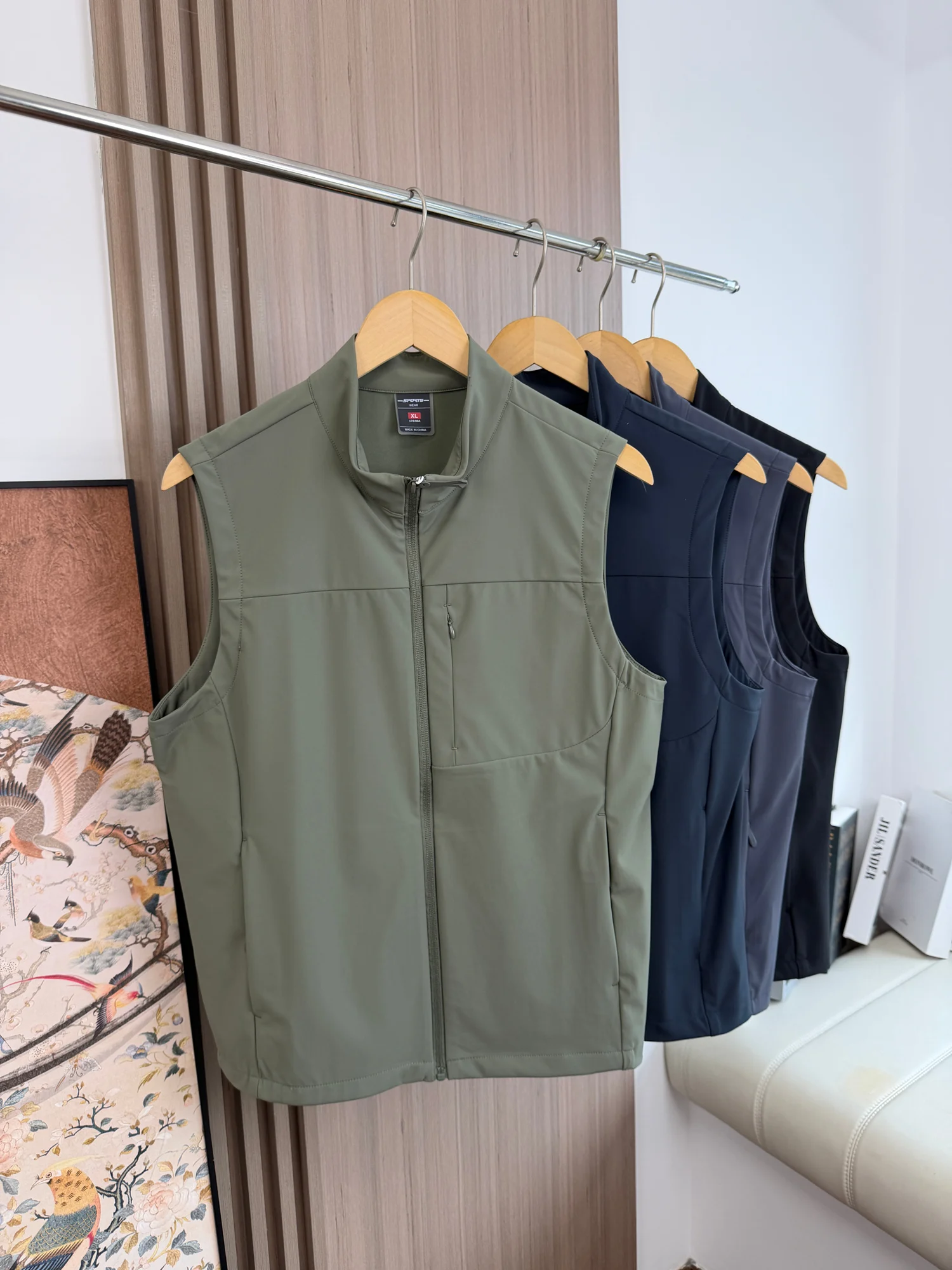 

Ice Sensation Cooling UPF50 Outdoor Soft Vest Men's Breathable Sunscreen Windproof Spring Summer Casual Style Zipper Cl...