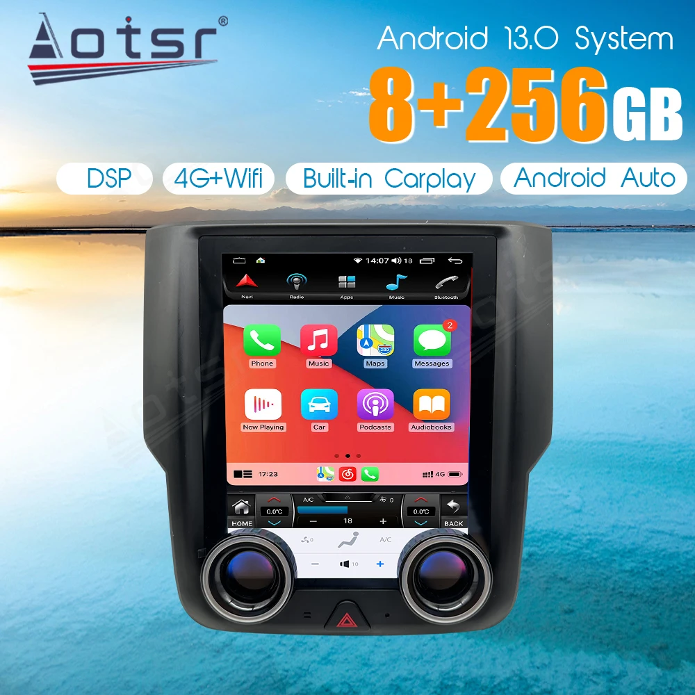 9.7inch Android Screen For Dodge Ram 1500 2500 2013-2018 Stereo Car Radio Multimedia Player 4G WIFI Auto GPS Navigation HeadUnit