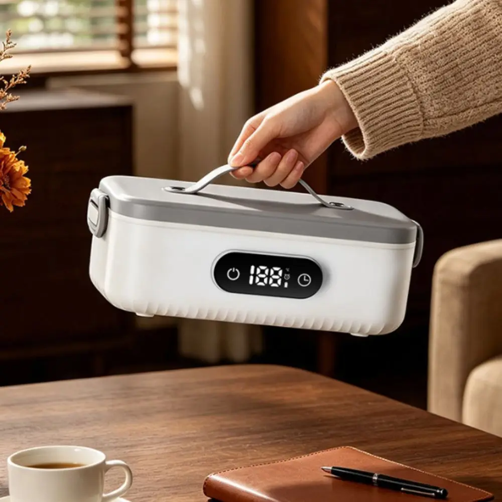 4-speed Temp USB Heated Lunch Box 304 Food-Grade Stainless Steel Cordless & Water-free Wireless Heating Food Container