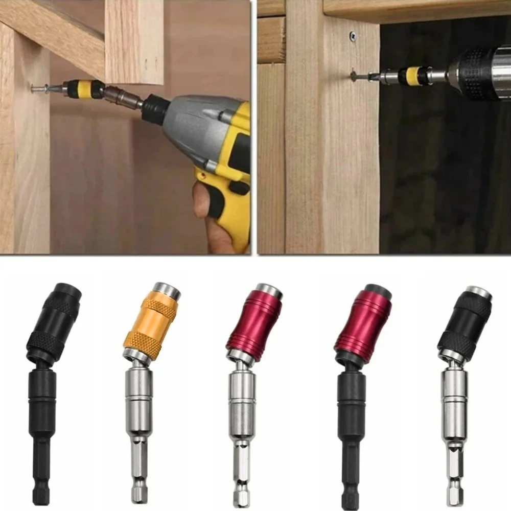 Magnetic Swiveling Drill Tip Holder 1/4 Inch Hex Head Extension Rod Electric Screwdriver Adapter Quick Release Pivoting Screwd