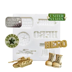 Tank Military Boots Army Silicone Sugarcraft Mold Cupcake Chocolate Baking Mold Fondant Cake Decorating Tools