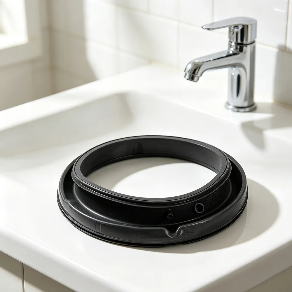 Front Load Washing Machine Door Seal Black Elastic Rubber Gasket for Secure Door Closure and Water Containment