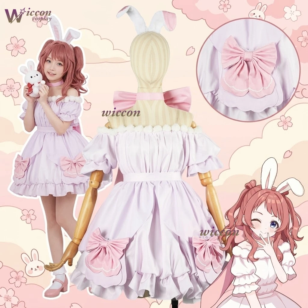 

Idol Hanami Saki Cosplay Costume Women Cute Pink Dress Anime Outfit For Halloween Carnival Fancy Party Suit Custom Made