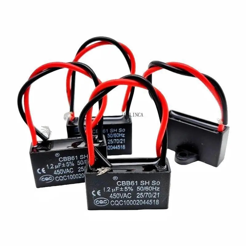 Cbb61 Fan Starting Capacitor 1uf / 1.2uf/1.5uf/1.8uf/2uf/2.2uf/2.5uf/2.7uf/3uf/3.5uf/4uf/4.5uf/5uf/6uf/7uf/8uf Ceiling Fan Range