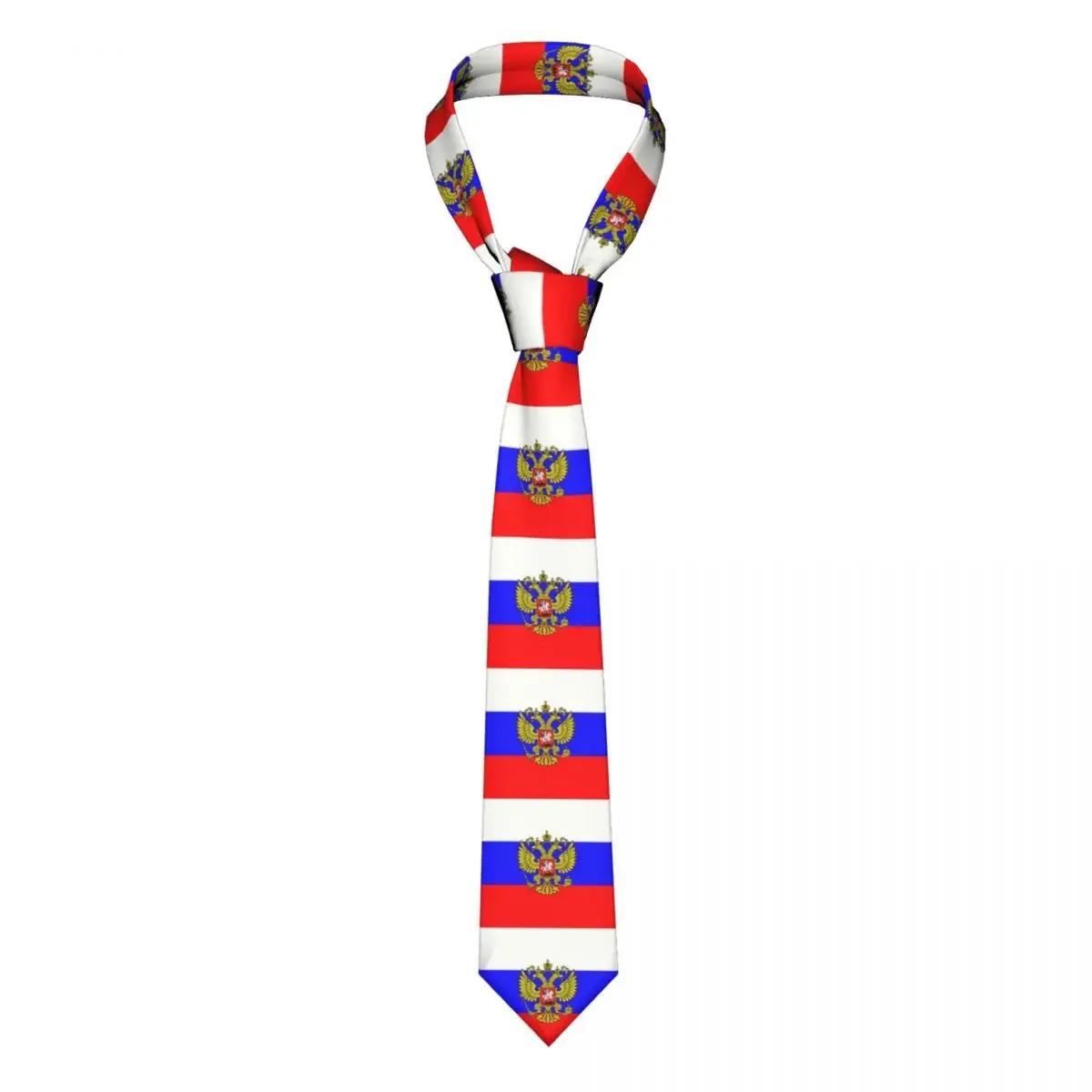 Russian Flag Neckties Mens Customized Silk Coat of Arms of Russia Neck Tie for Business