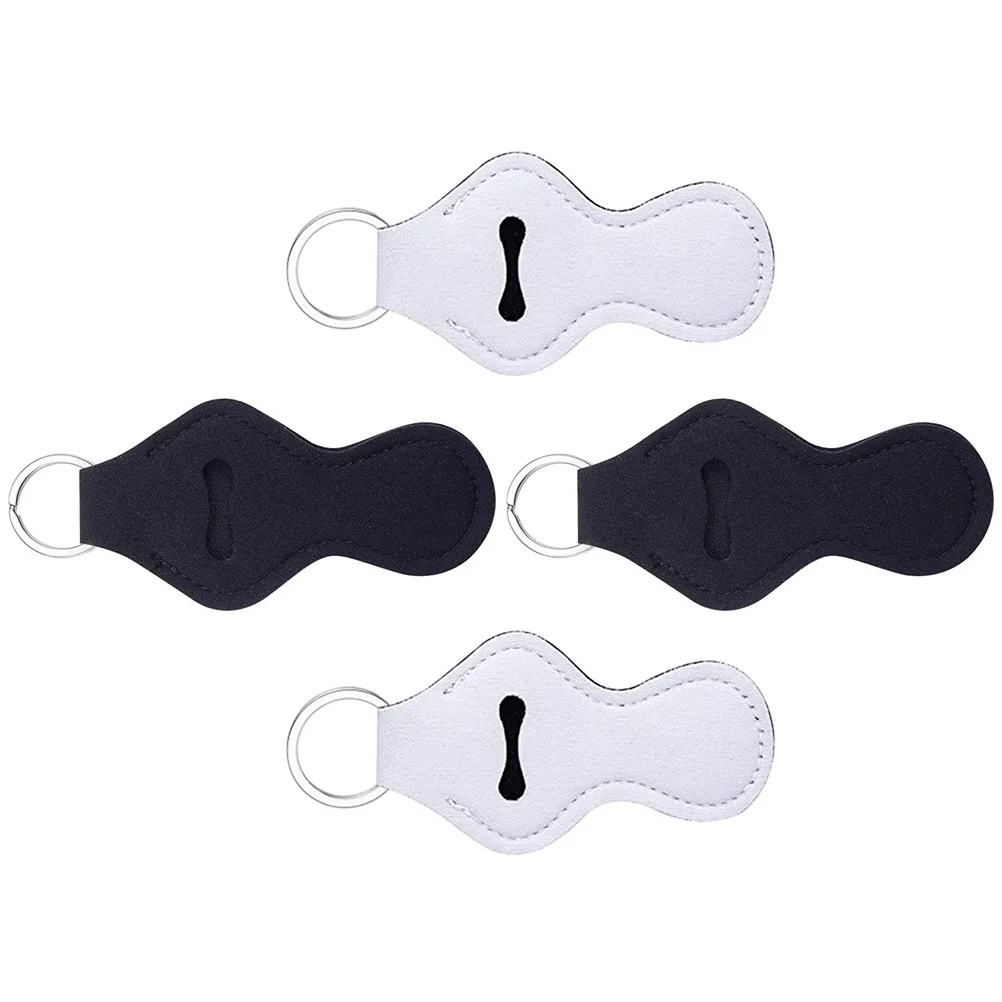 Portachiavi con custodia per rossetto da 4 pezzi Porta balsamo per labbra in neoprene premium Custodia da viaggio compatta per organizer per trucco lucidalabbra