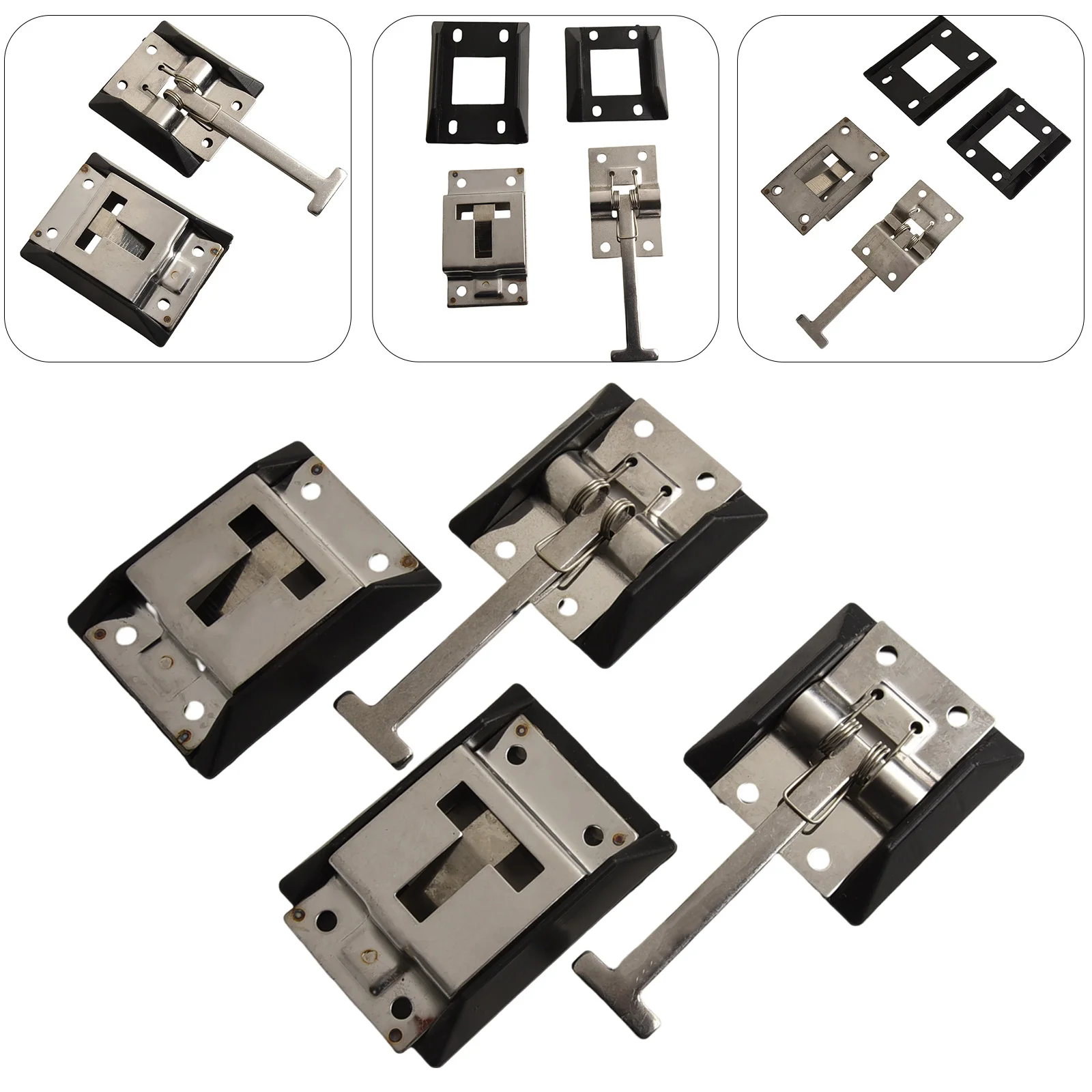 Stainless Steel Door Retainer Latch Entry Door Catch Latch Trailer Camping Car RV Door Holder T-Style Latch Catch Plate Hook ﻿