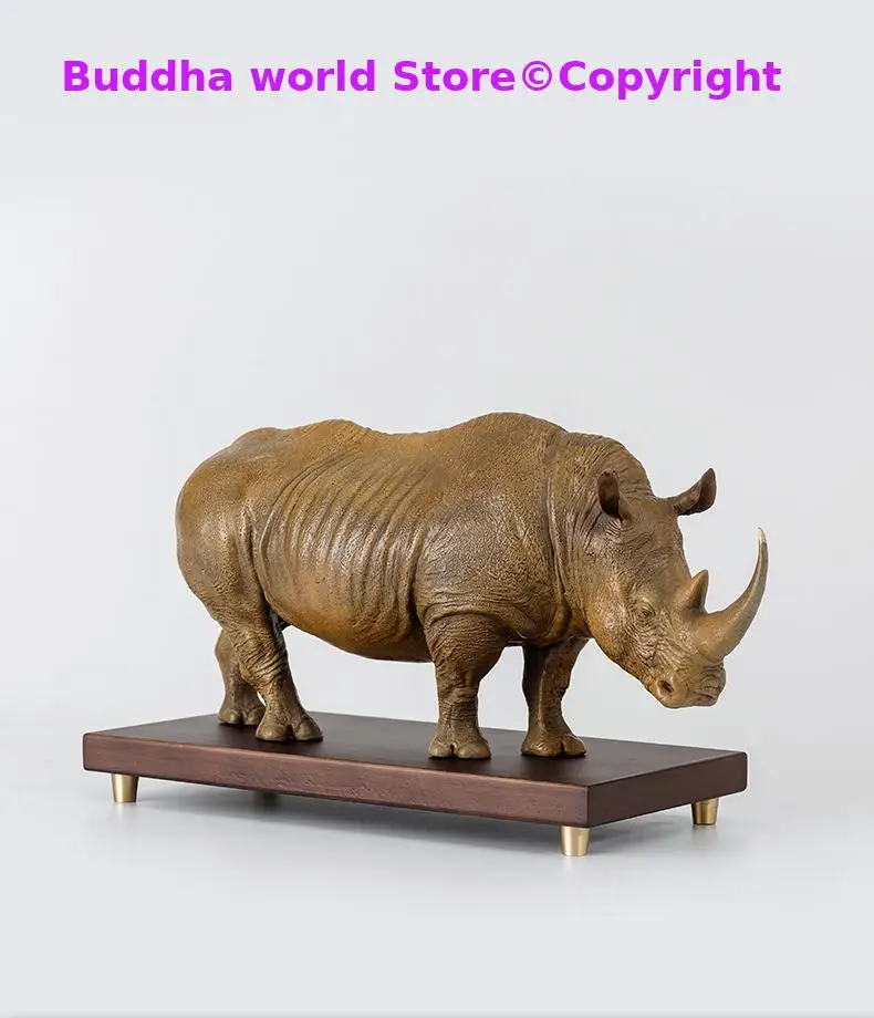 HOME OFFICE High grade decorative ART Bring wealth money GOOD LUCK Success Rhinoceros bull bronze Sculpture Spiritual ART