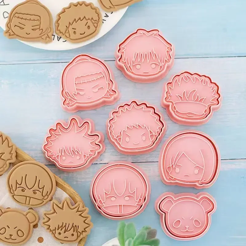 Anime Demon Slayer Cookie Cutters Molds Set DIY Cartoon Cookie Stamp Pastry Tools Biscuit Mold for Baking Fondant Cutter