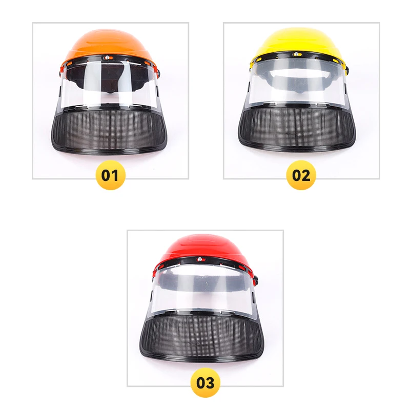 حديقة العشب الانتهازي الاعشاب خوذة أمان قبعة مع قناع شبكي كامل الوجه لتسجيل آلة تقطيع الفراشي حماية الغابات