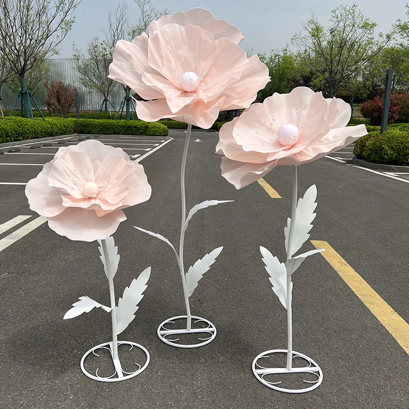 170cm gigantische kunstbloemen klaproos bruiloft decoratie bloem bruiloft feestartikelen podiumindeling weggids bloemen woondecoratie
