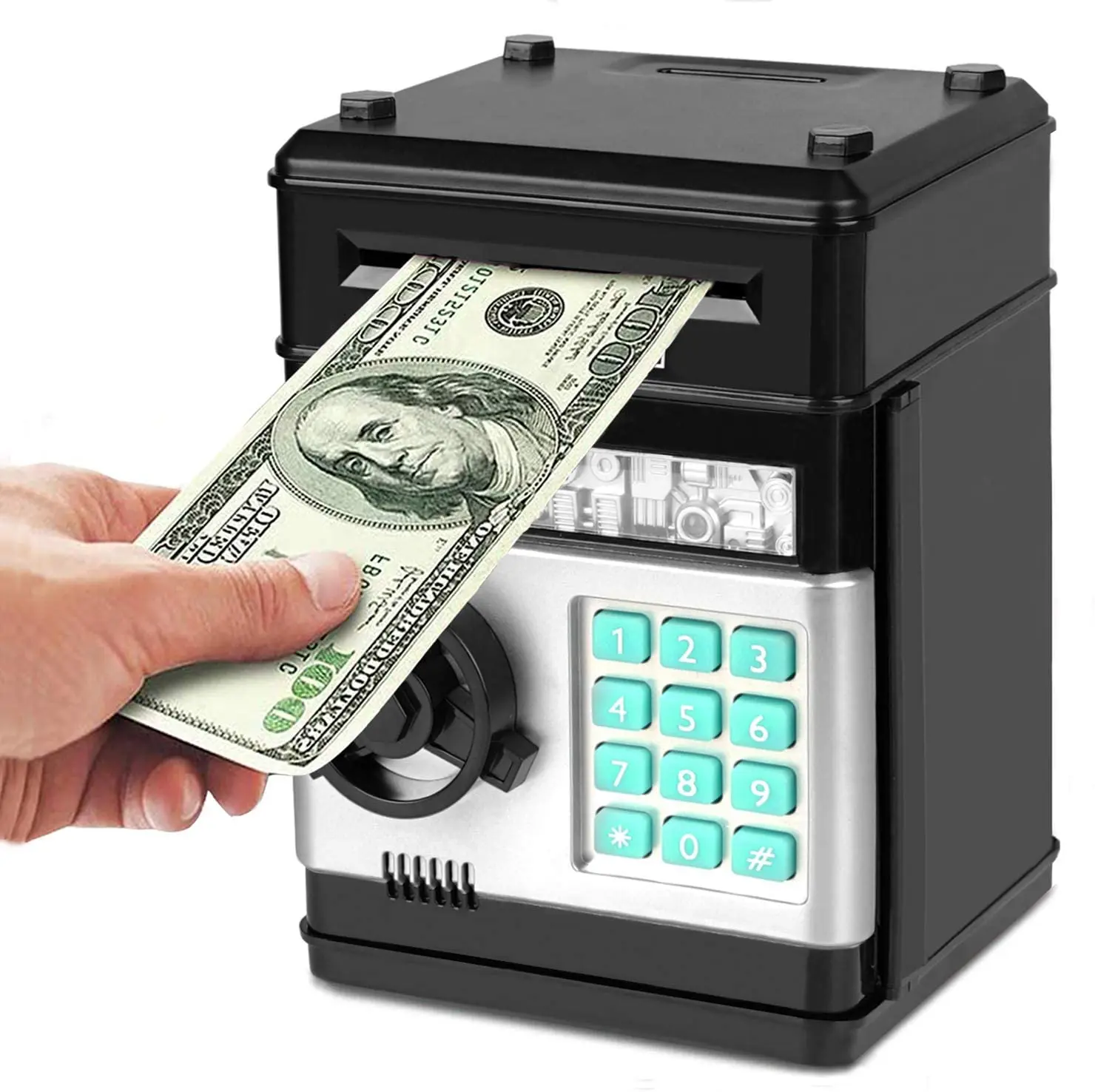 ATM Password Money Box Electronic Piggy Bank Safety Electronic Password Chewing Coin Cash Deposit Machine Gift for Children Kid