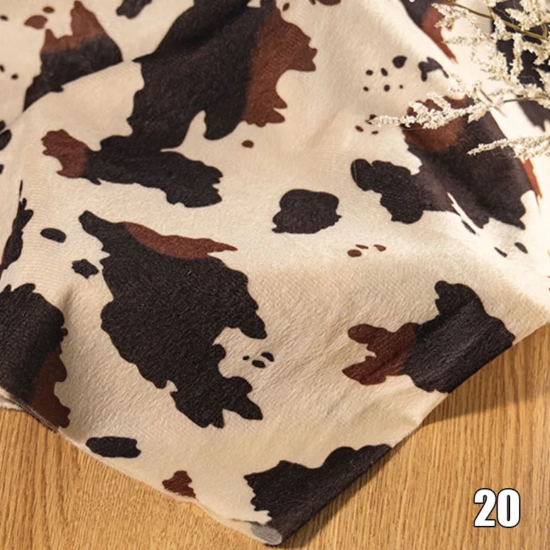 

100*150cm Animal Print Short Plush Fabric Tiger Leopard Zebra Cow Pattern Fabric Wild Man Stage Costumes DIY Toy Doll Clothes
