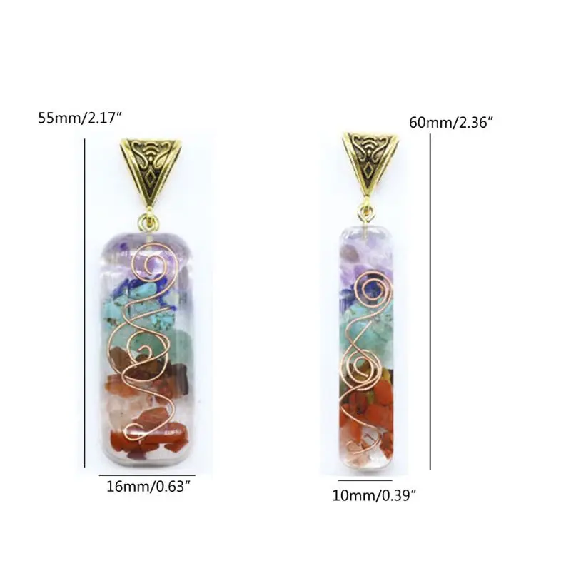 1Pcs Of 7 Chakras Crystals Stones Orgone Pendant Energy Orgonite Necklace