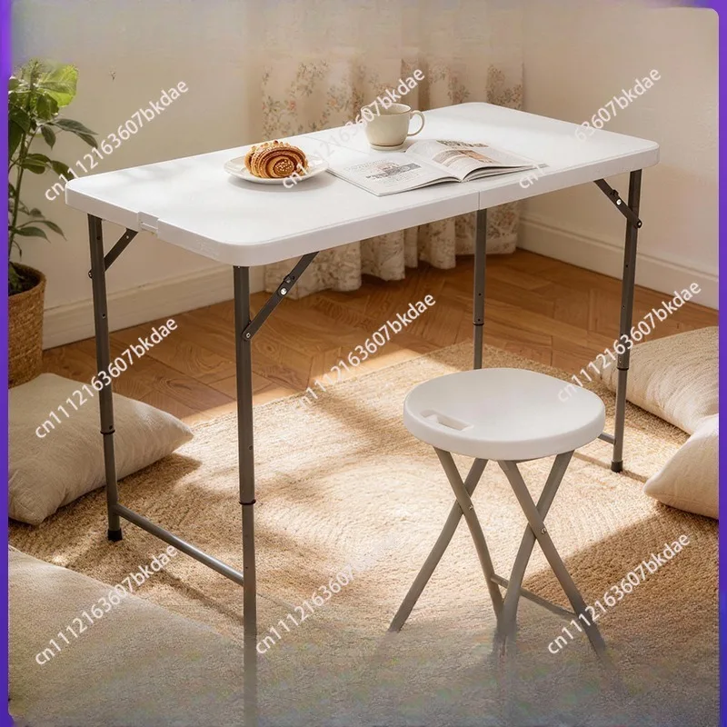 

Popular Lifan folding table high-end rectangular desk plastic dining table household outdoor stall folding table
