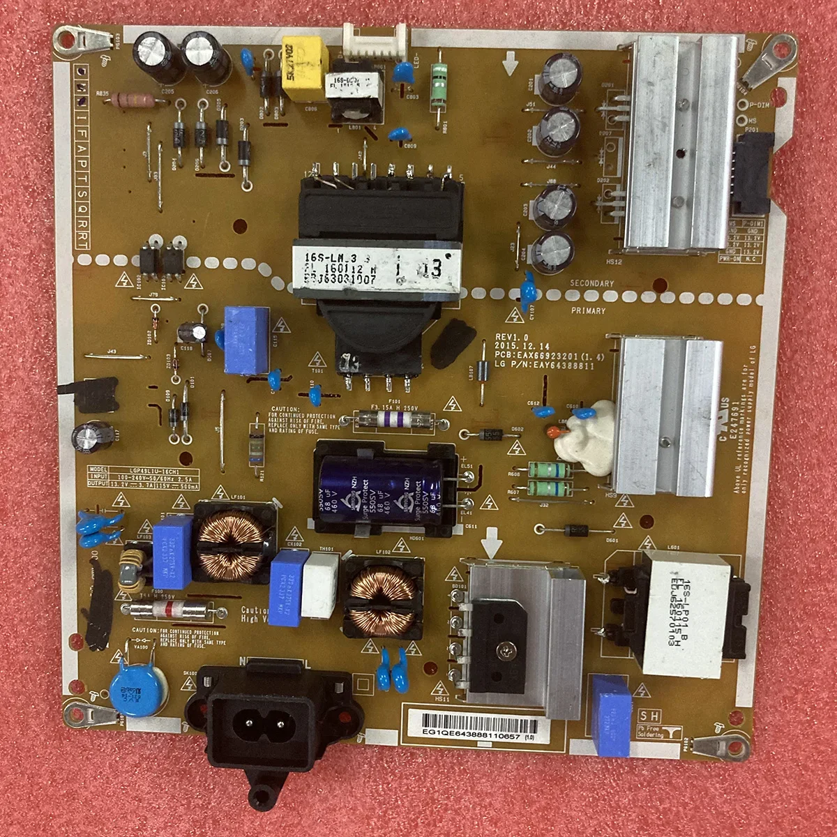 100% test for LGP49LIU-16CH1 EAX66923201 EAY64388811 power board