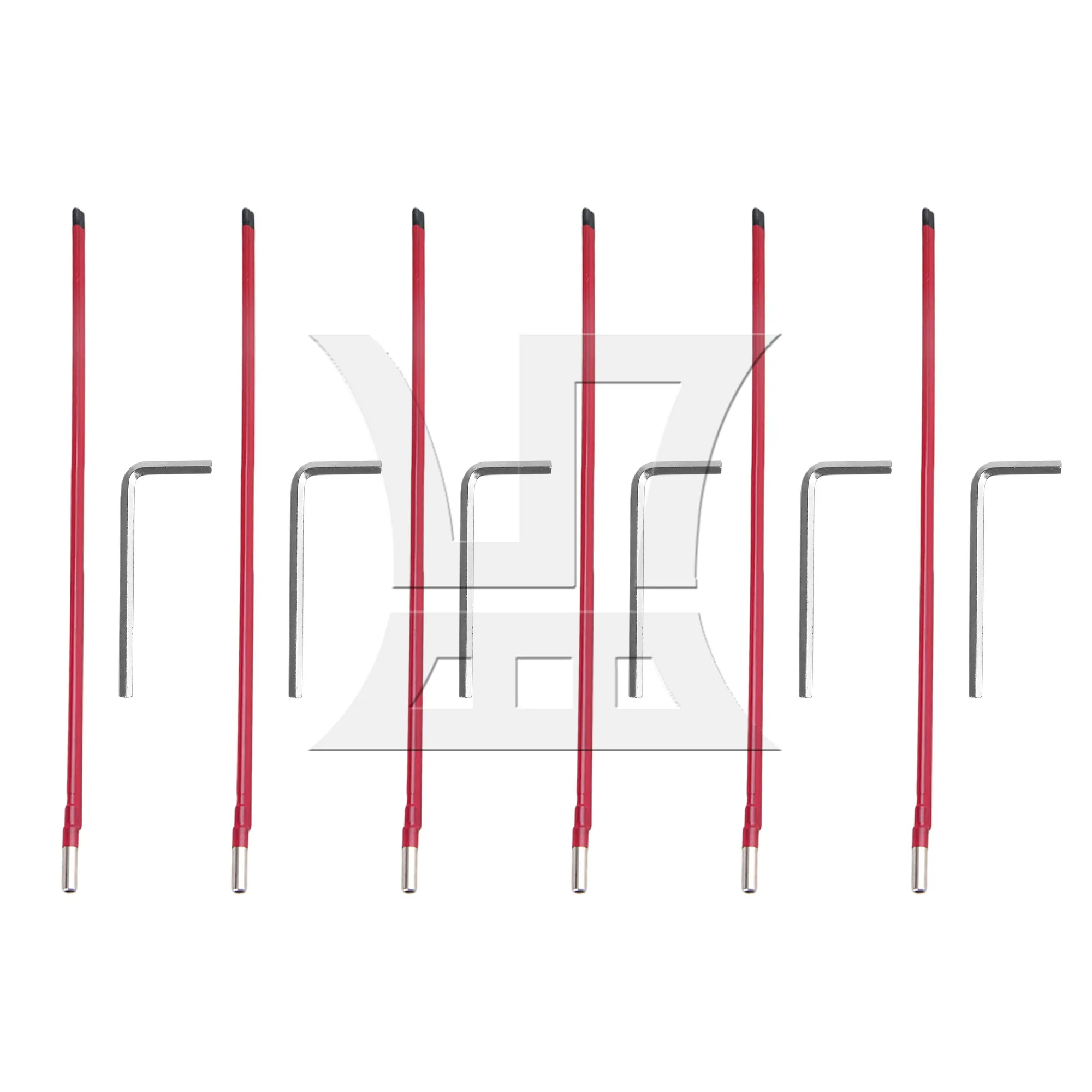 6 Pcs Two Way Truss Rods 460mm x 9 mm for Electric Guitar Bass Red