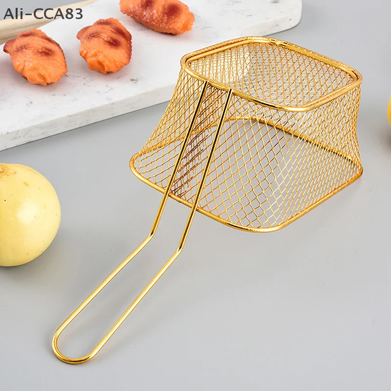 

1Pc Stainless Steel Mini Square Frying Basket French Fries Frying Basket Kitchen Oil Separated Tool 9.8*4.1*2.5 inch