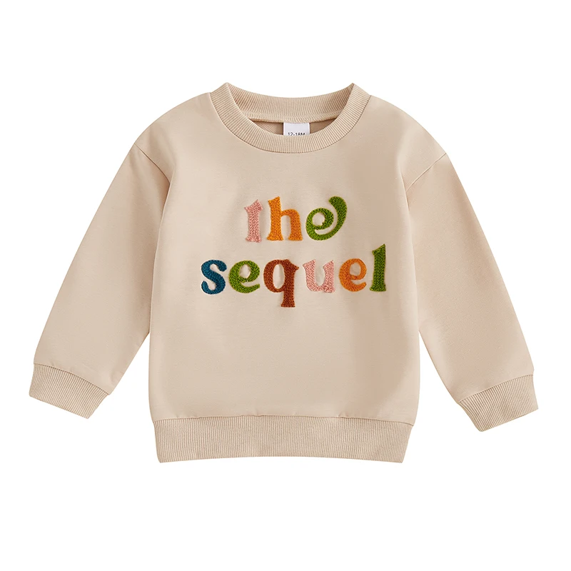 

Kids Girl Boy Sweatshirt Letter Embroidery Long Sleeve Pullovers Autumn Tops for Toddler Cute Fall Clothes Outfit