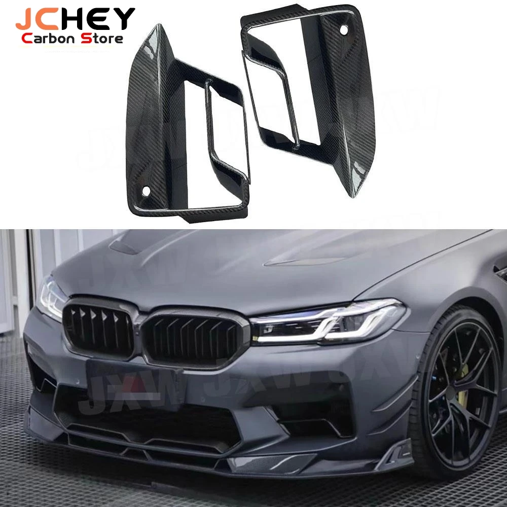 

JCHEY Dry Carbon Fiber Front Fog lamp Air Vent Body Kits Trims for BMW F90 M5 LCI 2022+ Car Front Bumper Trim Covers FRP