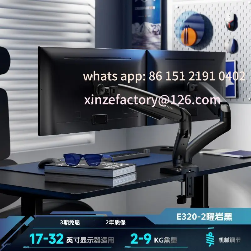 حامل شاشة قابل للتخصيص، شاشة مزدوجة، قاعدة رفع شاشة فرعية للكمبيوتر المحمول من واحد إلى اثنين