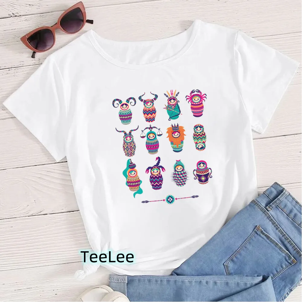 Women Kawaii t-shirt graphic Print Russian doll T Shirt Female Short Sleeve aesthetic cute tshirt tee tops ladies Summer clothes