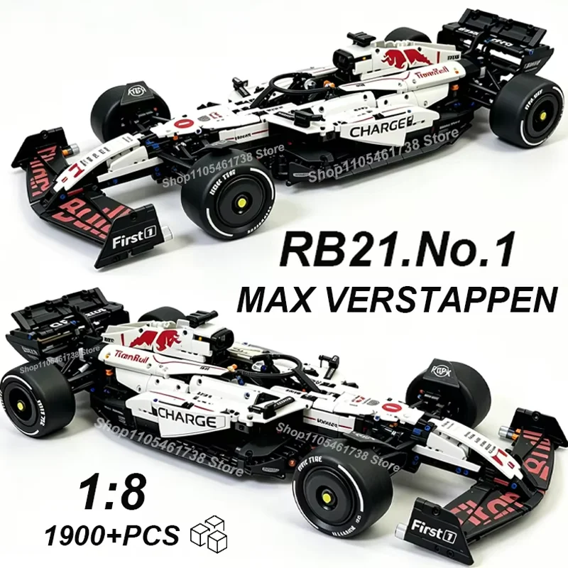 NOUVEAU MK6025 Blocs de construction de voiture de sport blanche RB21, 1900+ pièces, Performance technique classique, Ensemble de modèles MOC à assembler soi-même, Jouet cadeau pour garçons
