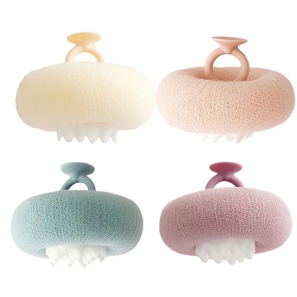 Bolas de esponja de baño de mano de malla suave redonda, depuradores de limpieza, cepillo, bola, accesorios corporales, limpiador de baño, exfoliante de baño Sh W7V4