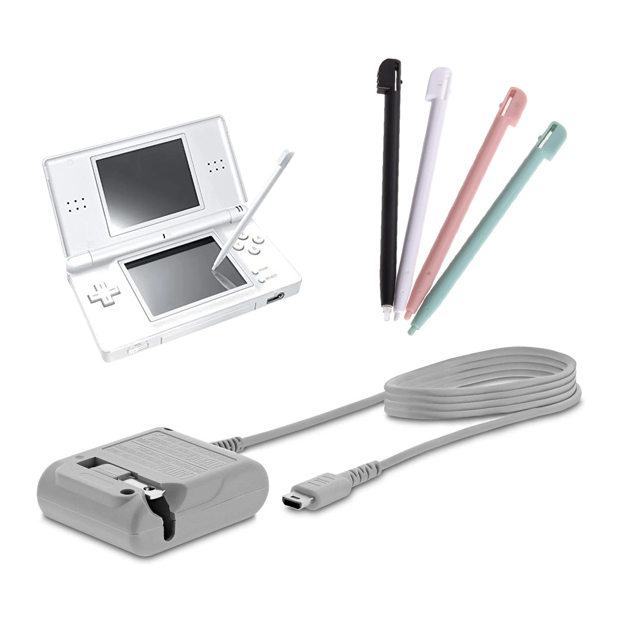 Kit caricabatterie DS Lite, caricabatterie adattatore di alimentazione ca e penna stilo per sistemi Nintendo DS Lite cavo di ricarica da viaggio a parete 5.2V 450mA