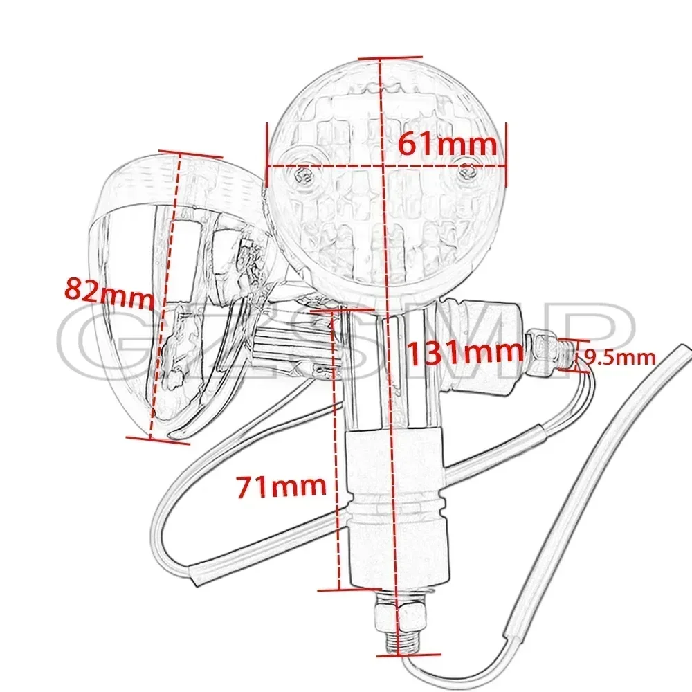 Motorcycle 10mm Bolt Turn Signals Lights fit For Kawasaki Vulcan VN 750 800 1500 RETRO Honda Shadow Aero Turn ligh